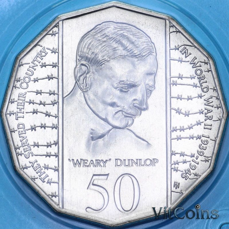 Монета Австралия 50 центов  1995 год. Сэр Вири Данлоп. BU