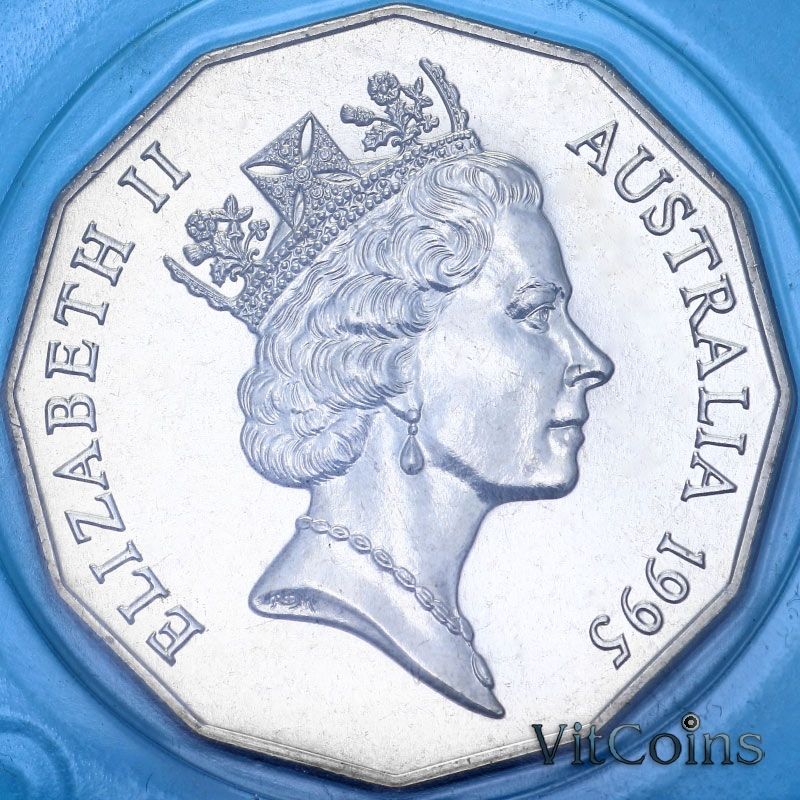 Монета Австралия 50 центов  1995 год. Сэр Вири Данлоп. BU