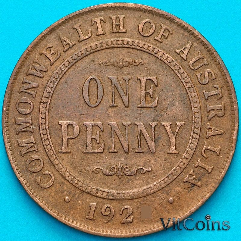 Монета Австралия 1/2 пенни 1920 год.