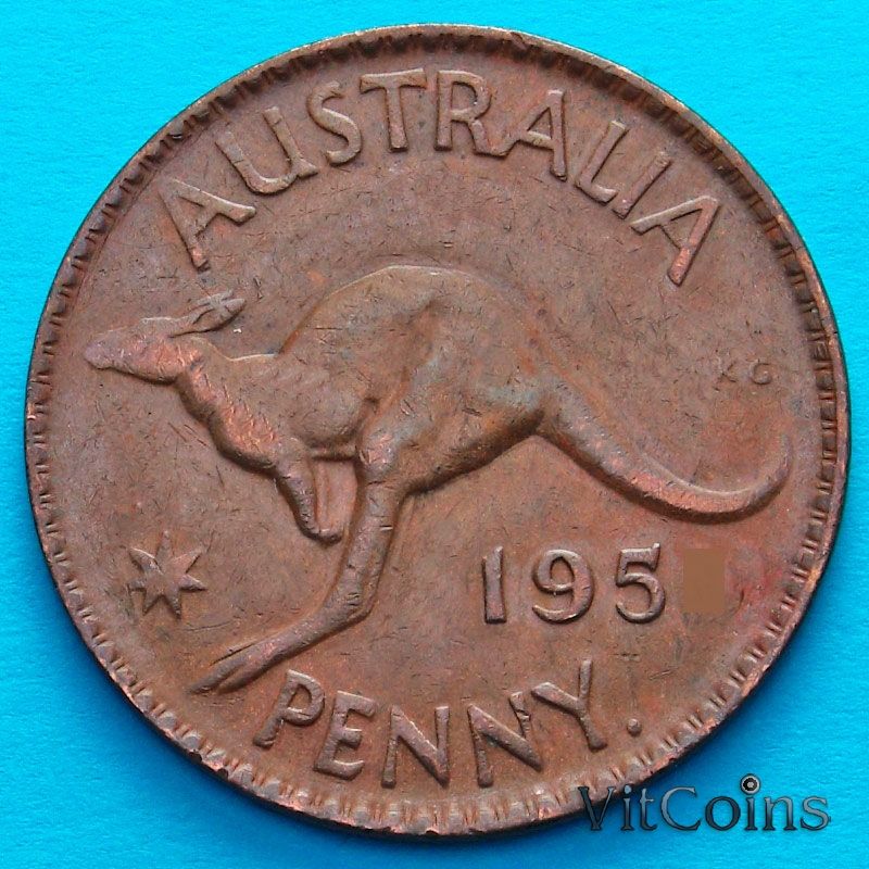 Монета Австралия 1 пенни 1950 год. Точка