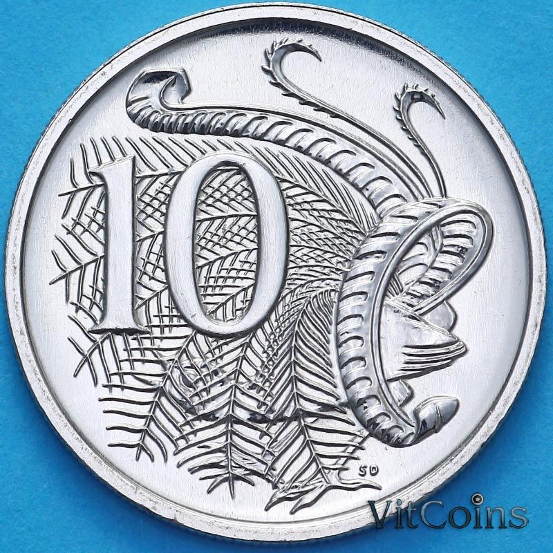 Монета Австралия 10 центов 1991 год. BU