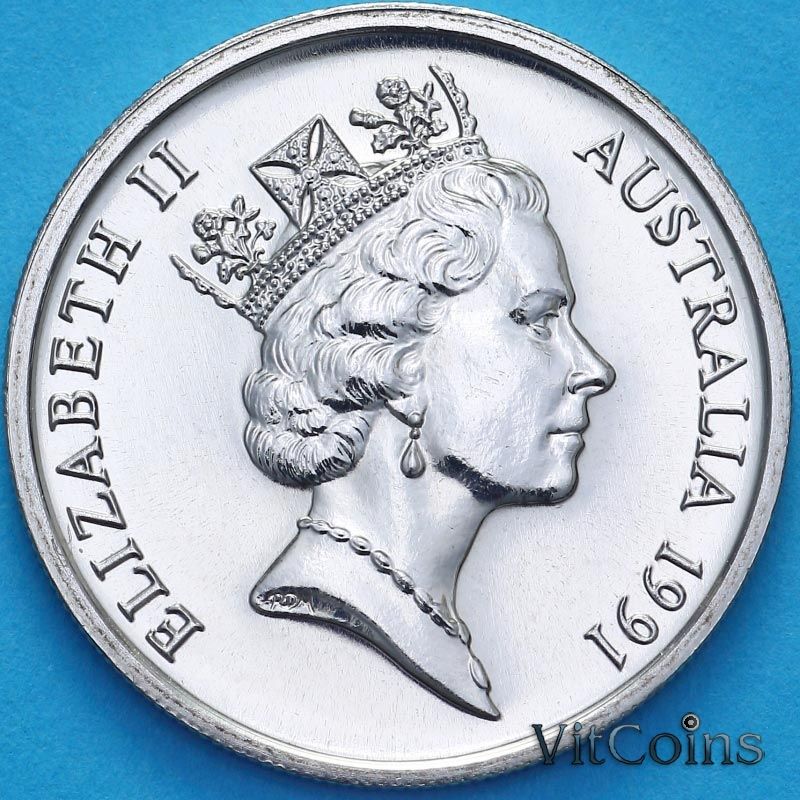 Монета Австралия 20 центов 1991 год. BU