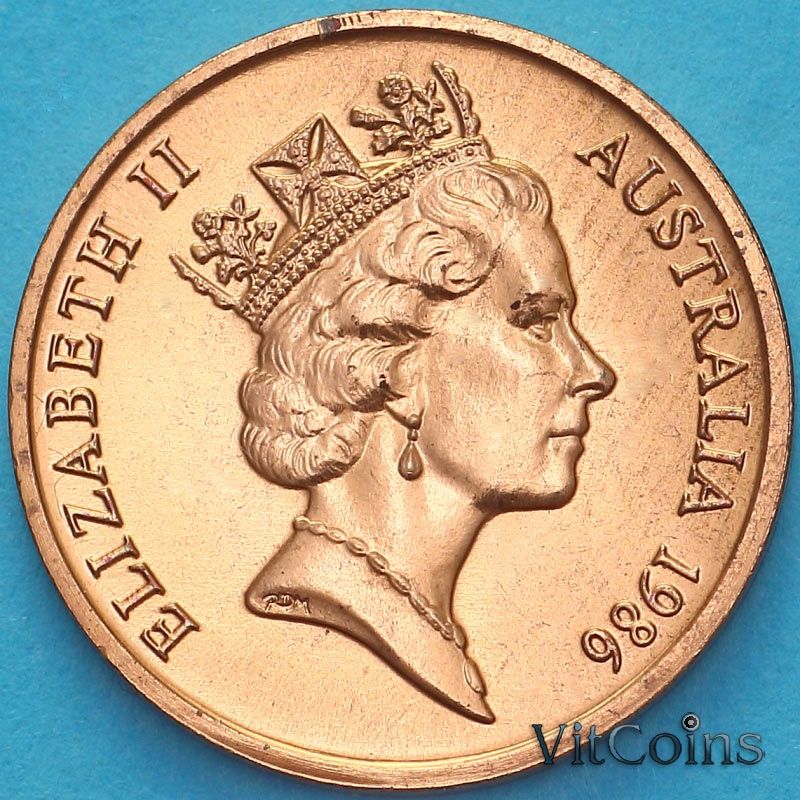 Монета Австралия 1 цент 1986 год. BU