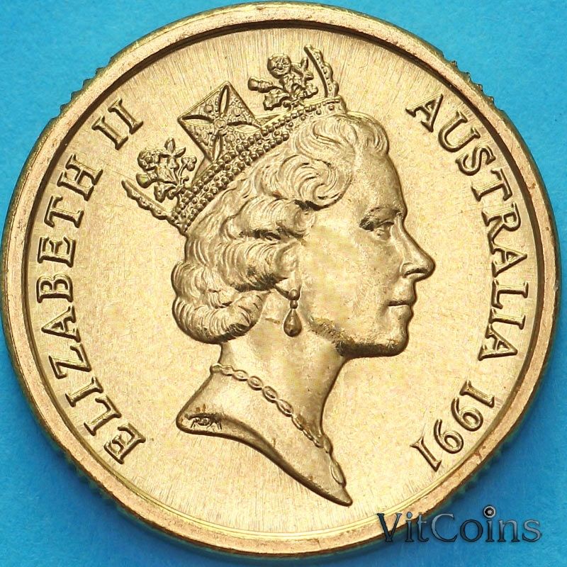 Монета Австралия 2 доллара 1991 год. Абориген. BU Монета Австралия 2 доллара 1991 год. Абориген. BU