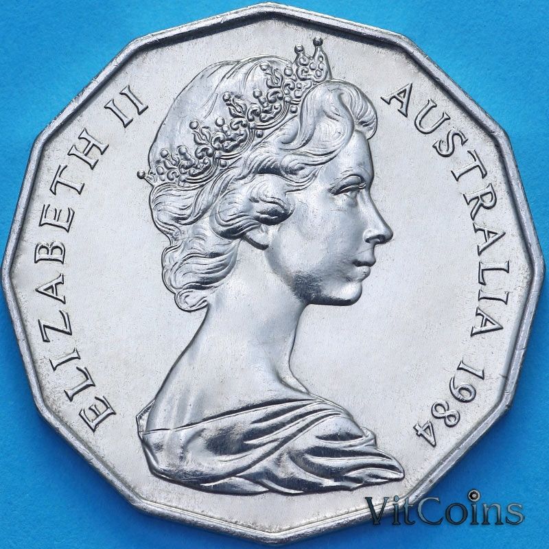 Монета Австралия 50 центов 1984 год. BU