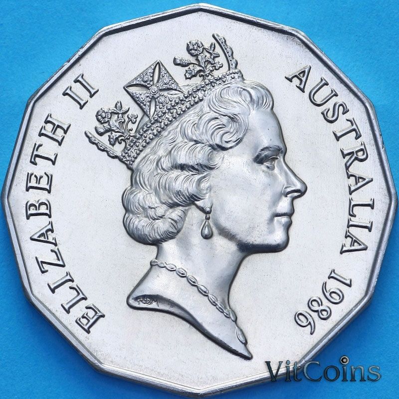 Монета Австралия 50 центов 1986 год. BU
