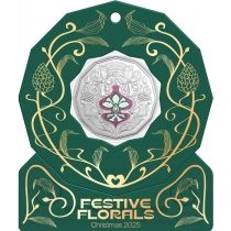 Австралия 50 центов 2025 год. Рождество. Орхидея Квинсленда. Блистер