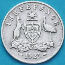 Австралия 3 пенса 1921 год. Серебро.