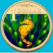 Монета Австралия 1 доллар 2007 год. Морской конёк. Блистер