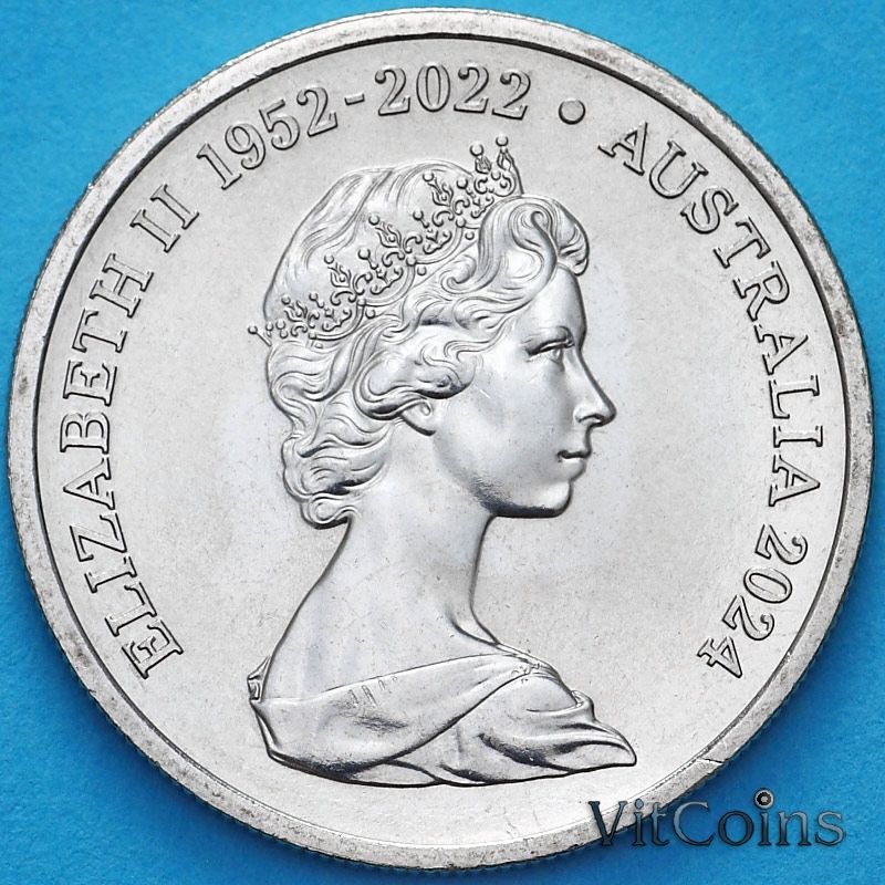 Монета Австралия 10 центов 2024 год. 2-й портрет королевы Елизаветы II. BU