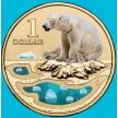 Монета Австралия 1 доллар 2013 год. Белый медведь. Блистер