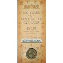 Австралия 1 доллар 2010 год. 100 лет монетам австралии. Отметка монетного двора  "C"  в центре. Блистер