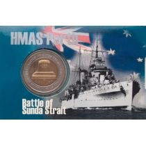 Австралия 5 долларов 2002 год. Корабельный колокол USS Houston. Блистер