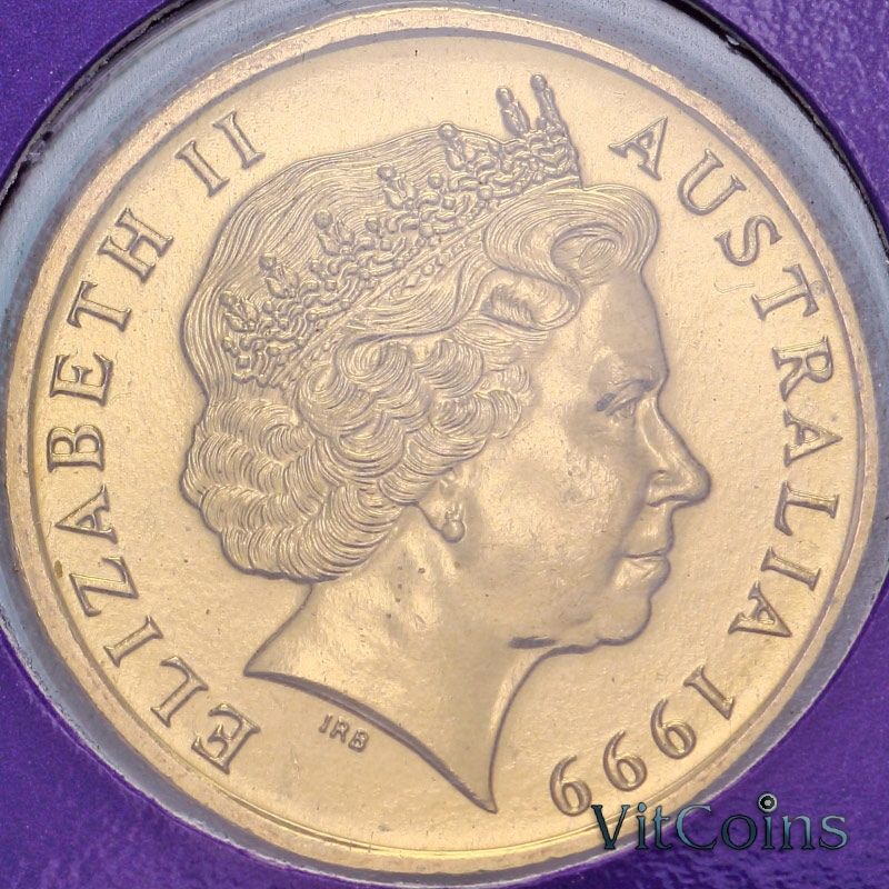 Монета Австралия 2 доллара 1999 год. Абориген. BU