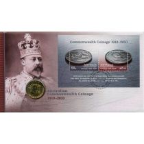 Австралия 1 доллар 2010 год. 100 лет монетам австралии C. Конверт