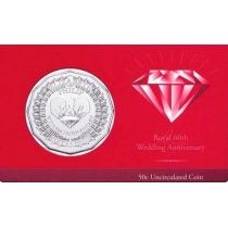 Австралия 50 центов 2007 год. 60 лет Королевской свадьбе. Блистер