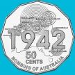 Монета Австралия 50 центов 2012 год. Бомбардировка Австралии в 1942 году. Блистер