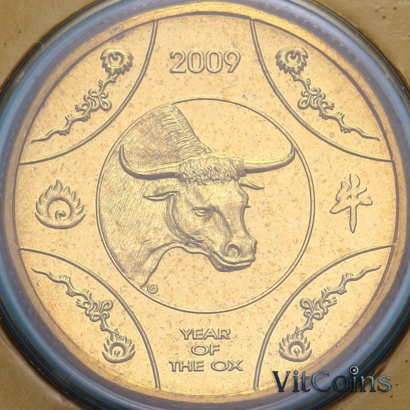 Монета Австралия 1 доллар 2009 год. Год быка. Блистер Монета Австралия 1 доллар 2009 год. Год быка. Блистер