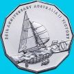 Монета Австралия 50 центов 2008 год. Победа в кубке Америки. Блистер