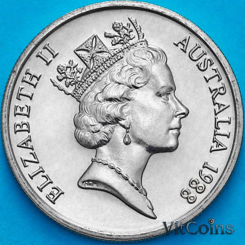 Монета Австралия 5 центов 1988 год. Ехидна. BU