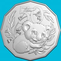 Австралия 50 центов 2025 год. Koala Joey. BU