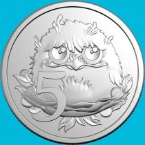 Австралия 5 центов 2025 год. Tawny Frogmouth Chick. BU