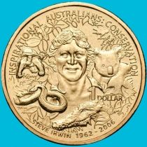 Австралия 1 доллар 2009 год. Стив Ирвин. Блистер