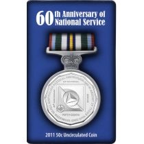 Австралия 50 центов 2011 год. 60 лет национальной армии. Блистер