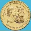 Монета Австралия 1 доллар 2010 год. 100 лет монетам австралии. Отметка монетного двора  "C"  в центре. Блистер