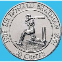 Австралия 20 центов 2001 год. Сэр Дональд Брэдман