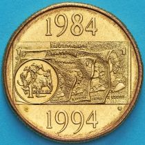 Австралия 1 доллар 1994 год. 10 лет выпуску монет 1 доллар. S