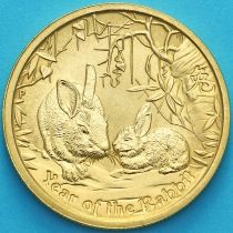 Австралия 1 доллар 2011 год. Год кролика.