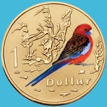 Австралия 1 доллар 2011 год. Красная розелла