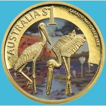 Австралия 1 доллар 2012 год.  Национальный парк Какаду. Австралийский журавль