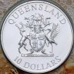Монета Австралия 10 долларов 1989 год. Квинсленд. Серебро. Буклет
