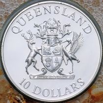 Австралия 10 долларов 1989 год. Квинсленд. Серебро. Буклет