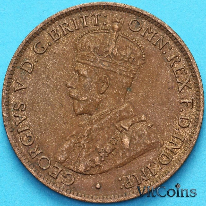 Монета Австралия 1/2 пенни 1914 год.