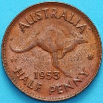 Австралия 1/2 пенни 1953 год.