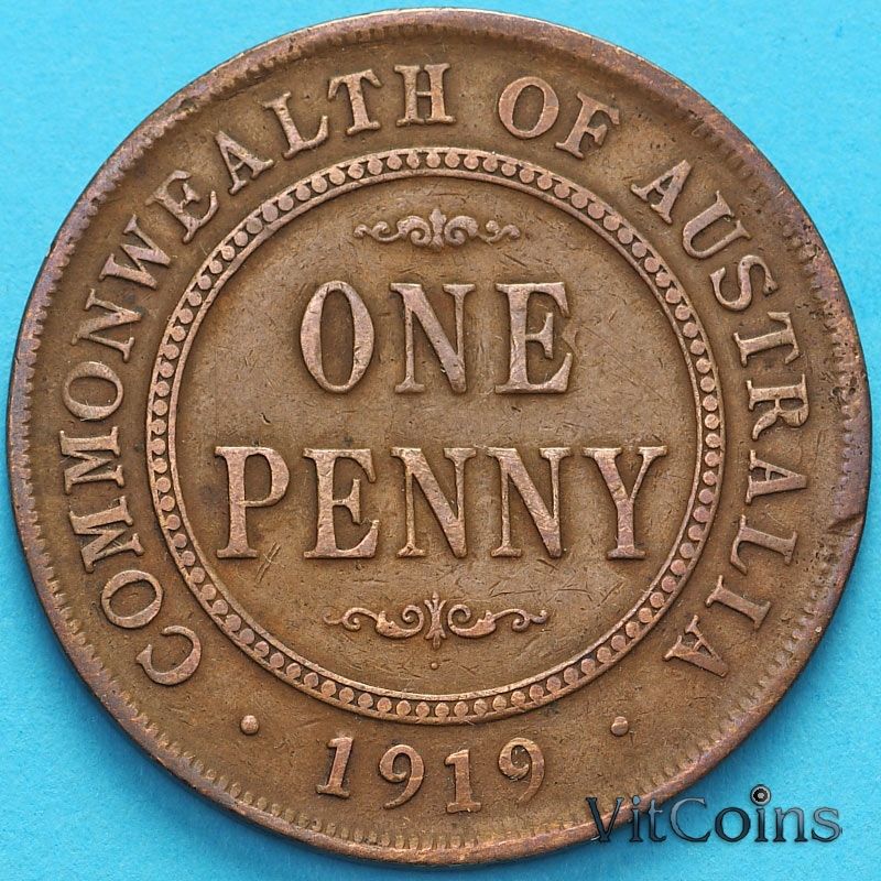 Монета Австралия 1 пенни 1919 год. 