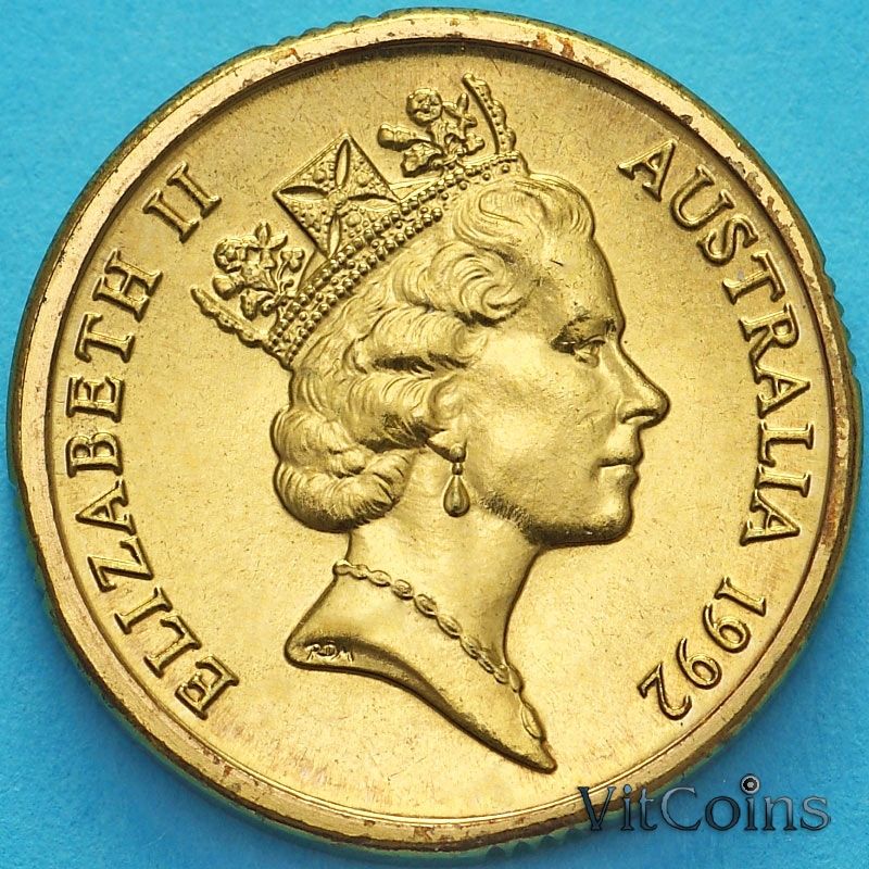 Монета Австралия 2 доллара 1992 год. Абориген. BU Монета Австралия 2 доллара 1992 год. Абориген. BU