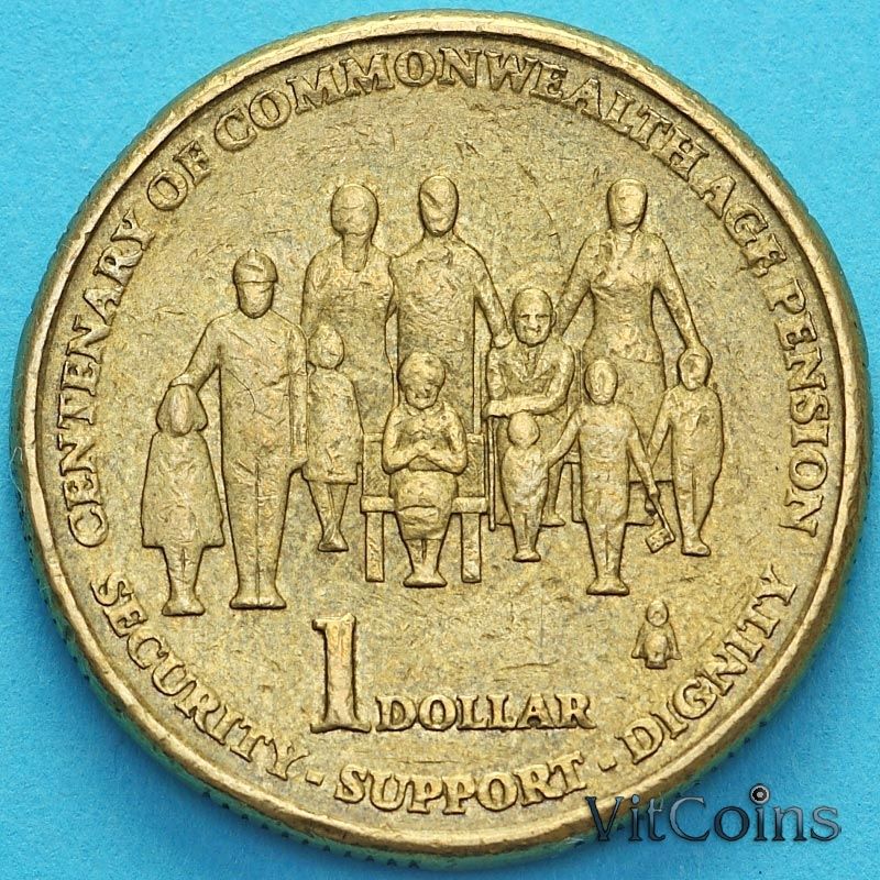 Монета Австралия 1 доллар 2009 год. Пенсии в странах Содружества. VF
