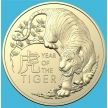 Монета Австралия 1 доллар 2022 год. Год тигра