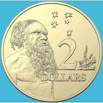 Австралия 2 доллара 2021 год. Абориген. BU