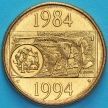 Монета Австралия 1 доллар 1994 год. 10 лет выпуску монет 1 доллар. С