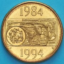 Австралия 1 доллар 1994 год. 10 лет выпуску монет 1 доллар. С