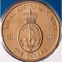 Австралия 1 доллар 2001 год. Австралия 1 доллар 2001 год. 90 лет флоту. Буклет