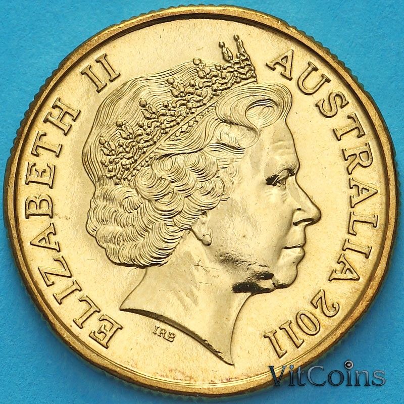 Монета Австралия 1 доллар 2011 год. Голова барана.H