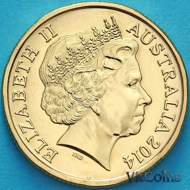 Монета Австралия 1 доллар 2014 год. Открытие Австралии. В Монета Австралия 1 доллар 2014 год. Открытие Австралии. В