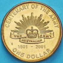Австралия 1 доллар 2001 год.100 лет армии. S