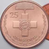 Австралия 25 центов 2017 год. Крест Георга.